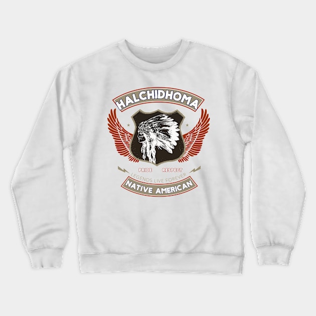 Halchidhoma  Tribe Native American Indian Pride Respect Retro Crewneck Sweatshirt by The Dirty Gringo